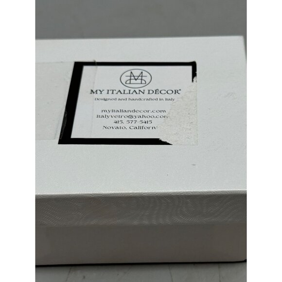 Handmade Italian Glass Square Plate Millefiori Tree Design My Italian Décor READ - Picture 11 of 12